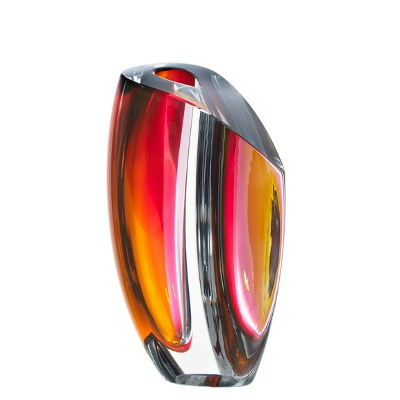 Kosta Boda Mirage Large Vase Grey/Red, Glass