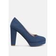 thumbnail image 1 of Kostur Denim Block Heel Pumps, 1 of 5