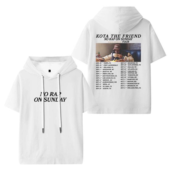 Kota The Friend No Rap On Sunday Tour 2025 Merch Hooded T-Shirts Women Men Short Sleeve Tee Casual Fashion Clothes