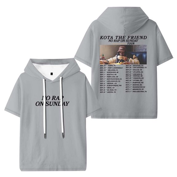 Kota The Friend No Rap On Sunday Tour 2025 Merch Hooded T-Shirts Women Men Short Sleeve Tee Casual Fashion Clothes