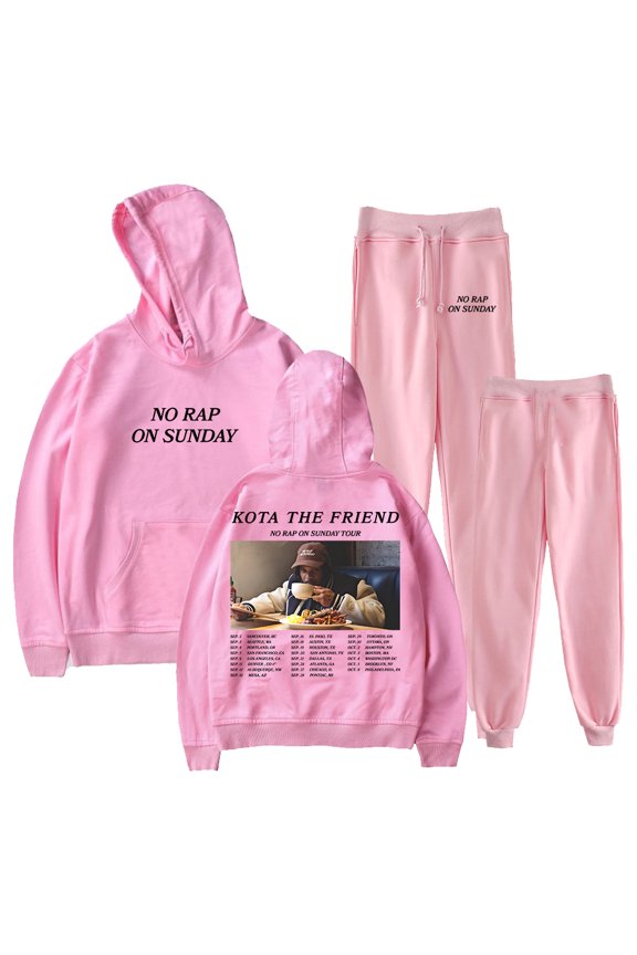 Kota The Friend No Rap On Sunday Tour Hoodie Pants Two Piece Set Sweatshirts+Sweatpants Women Men's Set