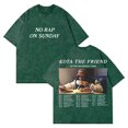 thumbnail image 1 of Kota The Friend No Rap On Sunday Tour Washed T-shirt Short Sleeve Cotton Tee Women Men Streetwear Tops, 1 of 2