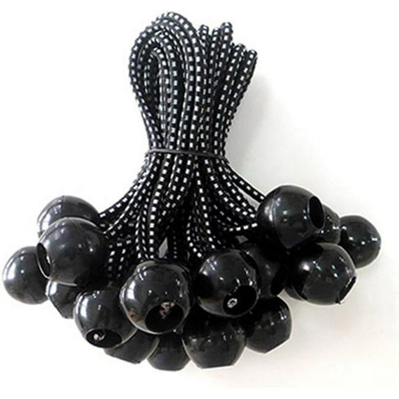 Kotap 6 in. Black Ball Bungee - Pack of 25 - Black - 6 in.