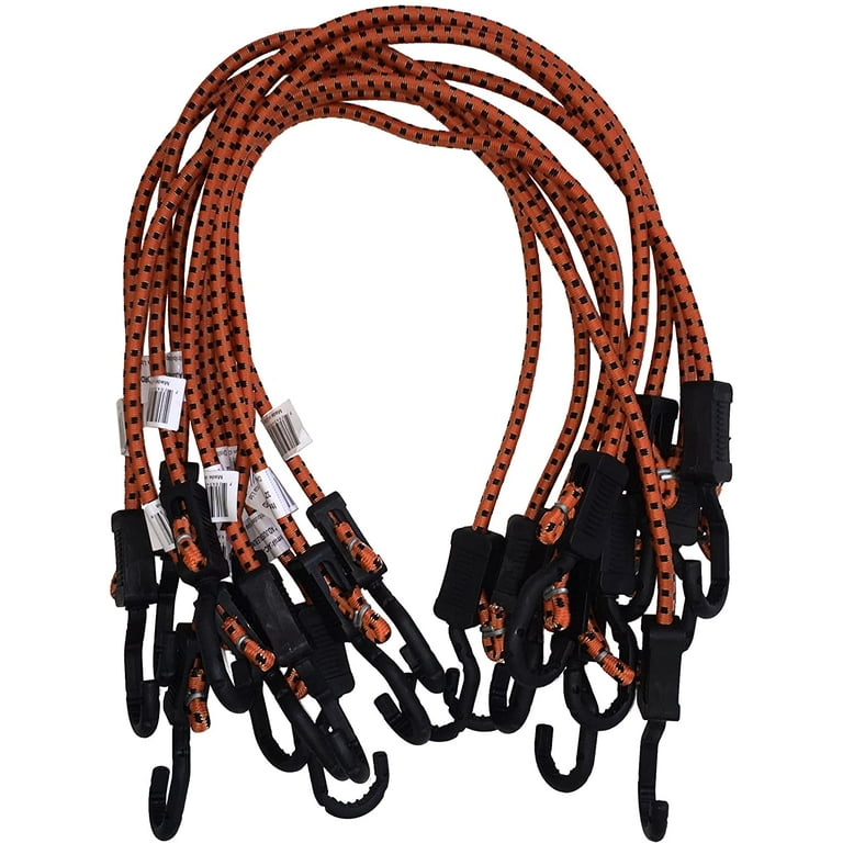 Kotap MABC-32 All- Purpose Adjustable Bungee Cords with Hooks, 32-Inch,  Orange/Black, 10 Count Orange/Black 32 Inch Adjustable Cords 
