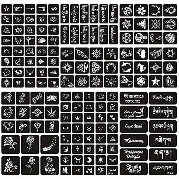 Kotbs 6 Sheets Semi Permanent Tiny Tattoo Stencils, 158pcs Henna Girls & Boys Tattoo Stencil Temporary Tattoos for Kids Body Art Template - Walmart Business Supplies kotbs-6-sheets-semi-permanent-tiny-tattoo-stencils-158pcs-henna-girls-boys-tattoo-stencil-temporary-tattoos-for-kids-body-art-template-walmart-business-supplies