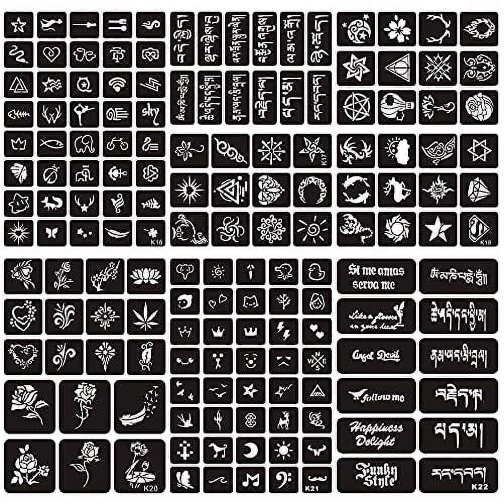 Kotbs 6 Sheets Semi Permanent Tiny Tattoo Stencils, 158pcs Henna Girls & Boys Tattoo Stencil Temporary Tattoos for Kids Body Art Template - Walmart Business Supplies Kotbs 6 Sheets Semi Permanent Tiny Tattoo Stencils, 158pcs Henna Girls & Boys Tattoo Stencil Temporary Tattoos for Kids Body Art Template - Walmart Business Supplies