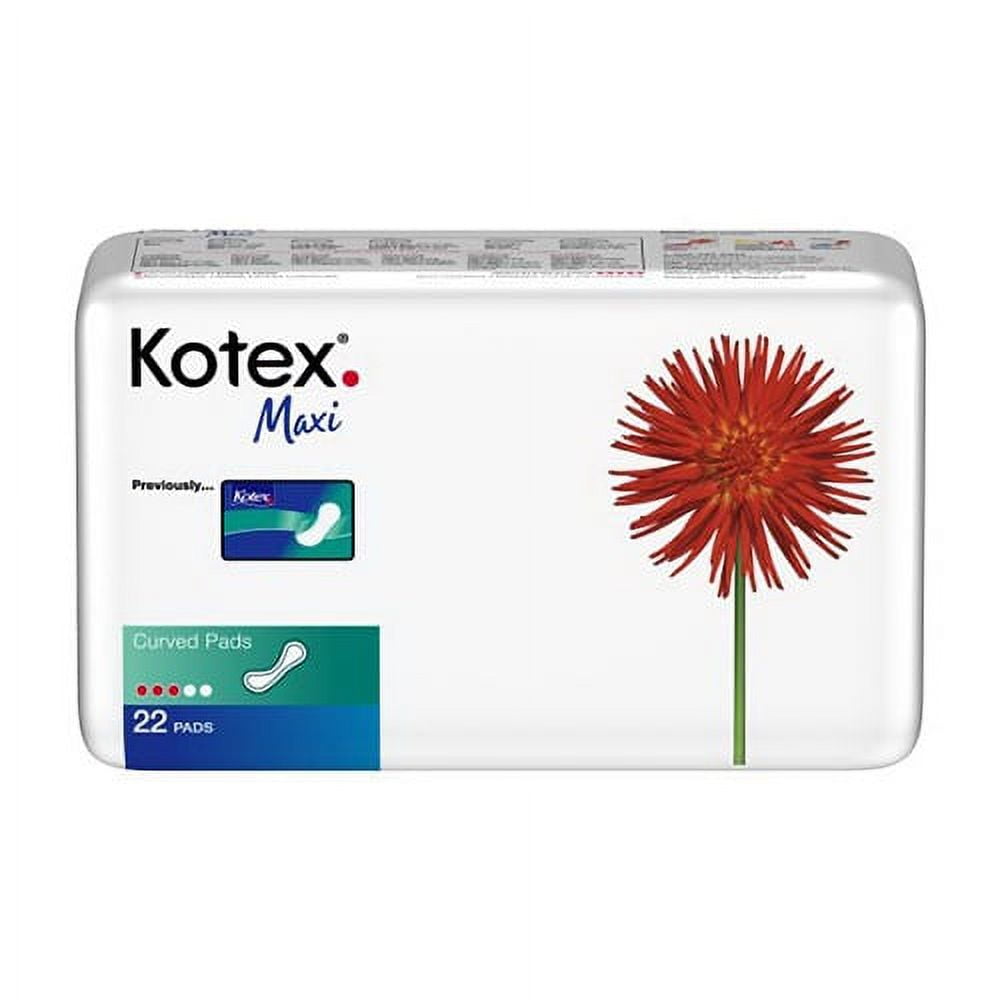 Kotex Curved Regular Maxi Pads, 22 Pads