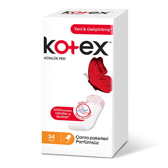 Kotex Lightdays Daily Pads Unscented Thin 34 Pcs