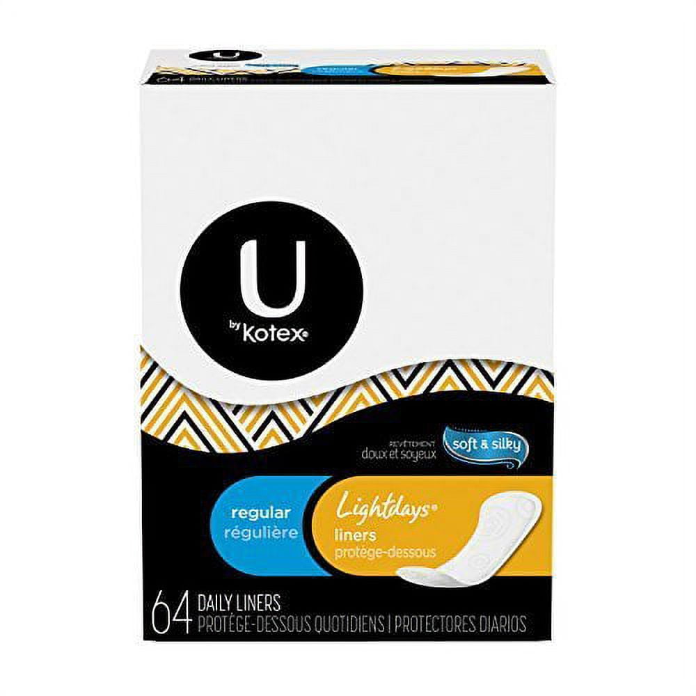 Kotex Natural Balance Lightdays Liners, Regular 64 ct. (Pack of 8