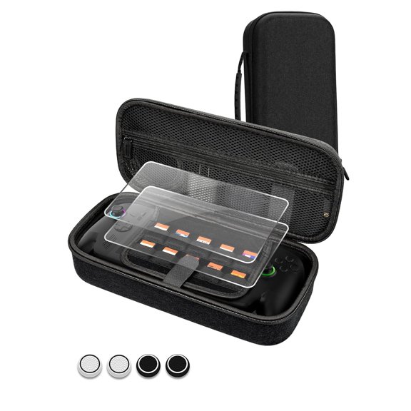 Kothab Carrying Case for ROG Xbox Ally & Xbox Ally X 2025 with 2 Screen Protectors, 4 Thumb Grip Caps, 10 SD Card Slots, Portable Travel Storage Bag for Gaming Console and Accessories