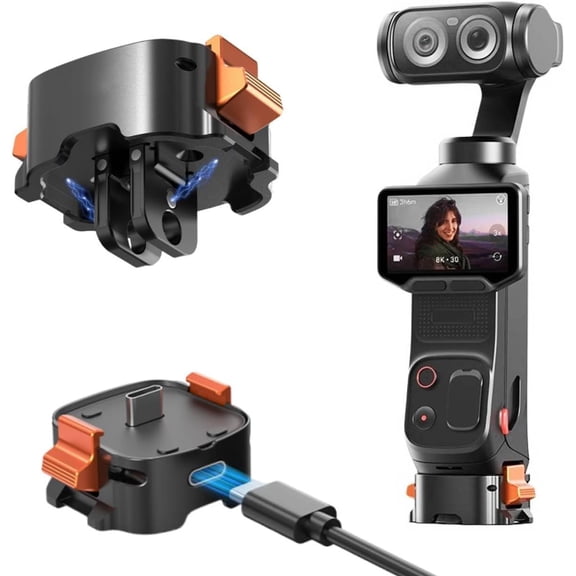 Kothab Quick Release Charging Adapter Mount for Insta360 Luna Ultra, Aluminum Alloy Bracket Expansion Base with 1/4 Screw Hole/Adapter Connection for Insta 360 Luna Ultra Accessories