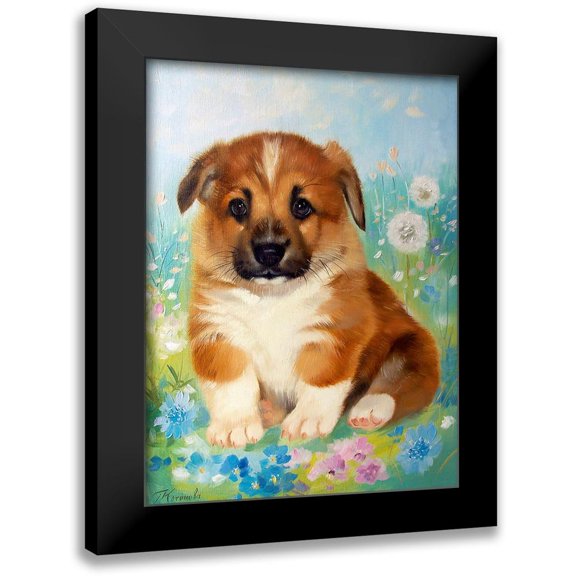 Kotinova, Galina 12x14 Black Modern Framed Museum Art Print Titled - Puppy