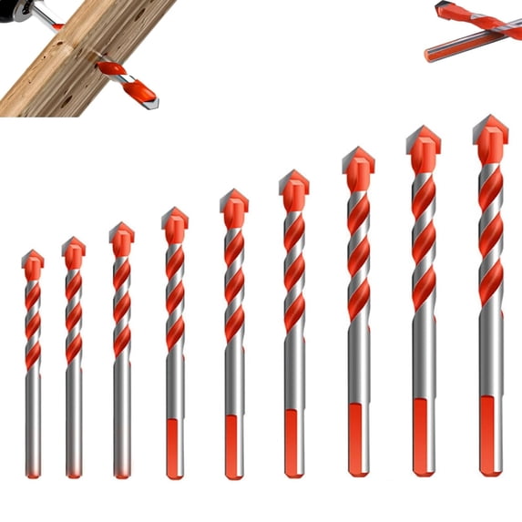 Kotkka/Peachloft Drill Bits, Brocas para Concreto, Cement Drill Bits for Concretes, Four Blade Serrated Eccentric Drillbits for Concrete, for Wood, Stone, Concrete