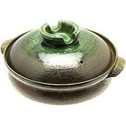 Kotobuki Donabe Japanese Hot Pot, X-Large, Brown/Green