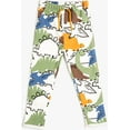 thumbnail image 1 of Koton Dinosaur Sweatpants with Pocket Tie Waist Drape, EU 6 - 9 Months Size in Ecru for Boys, 1 of 3