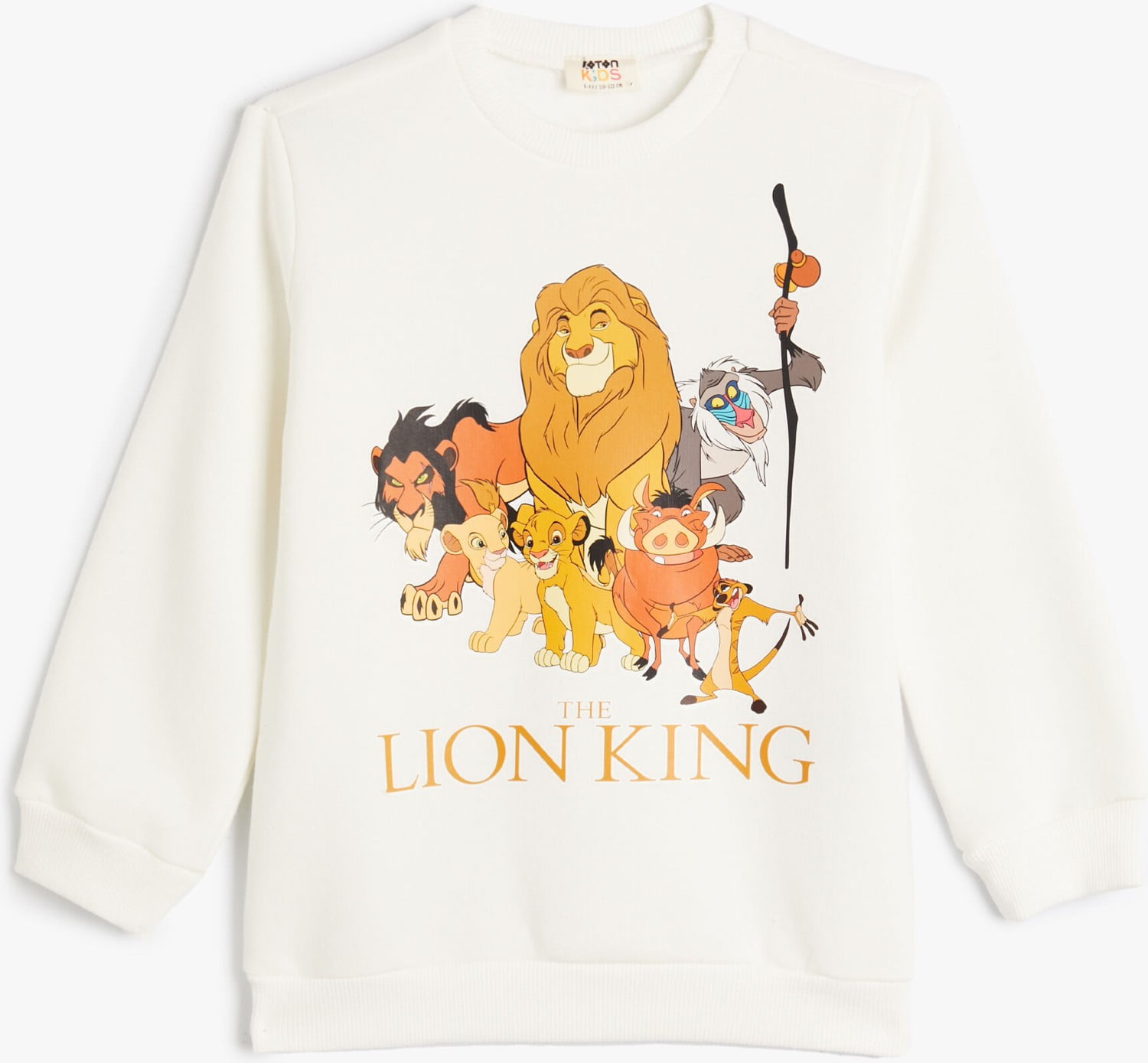 Koton Baby Jungs Sweatshirt Mit Löwen Print - Langarm Pullover In Beige 12/18 Monate