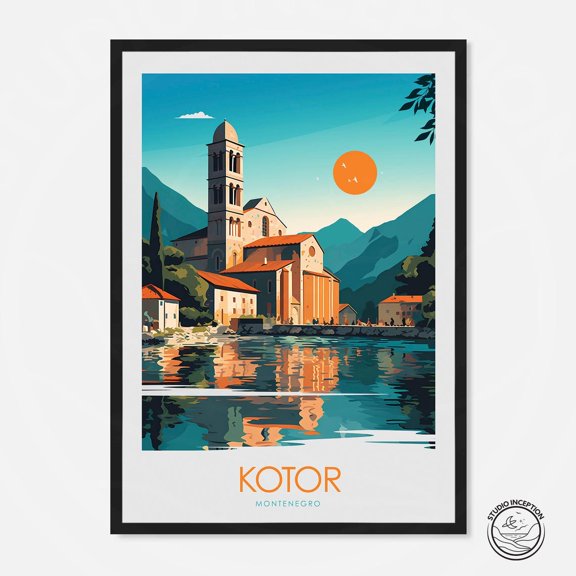 Kotor Print Montenegro Kotor Home DĂŠcor Landscape Art Print Wall Art Travel Gift By Studio Inception