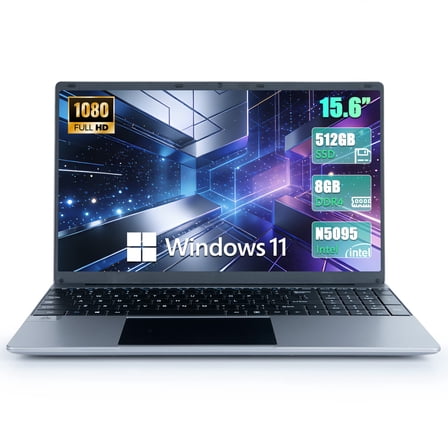 15.6''Laptop 8GB DDR4 512GB SSD, Quad-Core Intel Celeron N5095 Processors, 1080P Ips Fhd Display Laptop Computer, Numeric Keypad,Bluetooth 4.2, 2.4/5G Wifi,Windows 11