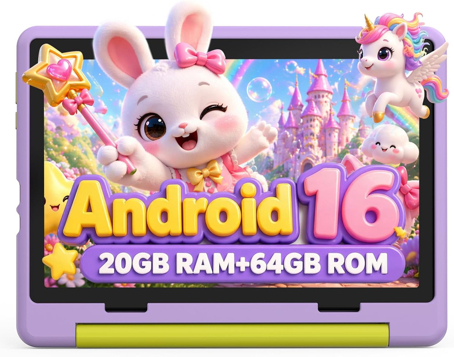 BESTSKI Kids Tablet 10-Inch Android 16 for Ages 3-12, 5-Core 20GB+64GB (1TB Expandable), Parental Control, Pre-Installed KIDOZ & Shockproof Case (Purple)