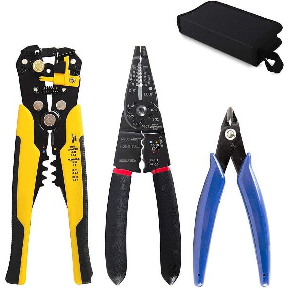 Kotto Automatic Wire Strippers, Wire Cutters and Wire Crimping Tool, 1.58 lbs, Bag, 3 Pieces