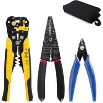 Kotto Automatic Wire Strippers, Wire Cutters and Wire Crimping Tool, Multi-Tool Wire Strippers and Crimpers, Cutting Pliers Tool Kit with Storage Bag, 3 Pieces