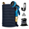 thumbnail image 1 of Kotto 25 ft Flexible Garden Hose, Water Hose for Outside with 10 Spray Nozzles, Brass Connector, Leak-Proof, Blue, 1 of 8