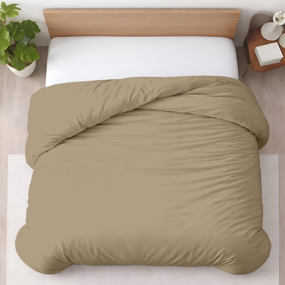 Kotton Culture 1 Pc Twin XL/Twin Duvet Cover Only-100% Egyptian Cotton 600 Thread Count Ultra Soft Premium Durable Comforter Cover Zipper Closure & Corner Ties - (Taupe, 68" X 90")