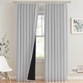thumbnail image 1 of Kotton Culture 100% Blackout Curtain Double Pinch Pleat Thermal Insulated Room Darkening Spill Proof Machine Washable Window Treatment Panels (1 Panel, 52x63) (Silver), 1 of 8