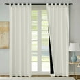 thumbnail image 1 of Kotton Culture 100% Blackout Curtain Tab Top Thermal Insulated Room Darkening Spill Proof Machine Washable Window Treatment Panels (1 Panel, 100x120, Ivory), 1 of 8