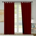 thumbnail image 1 of Kotton Culture 100% Blackout Curtain Tab Top Thermal Insulated Room Darkening Spill Proof Machine Washable Window Treatment Panels (1 Panel, 100x95, Burgundy), 1 of 7