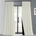 thumbnail image 1 of Kotton Culture 100% Blackout Curtain Triple Pinch Pleat Thermal Insulated Room Darkening Spill Proof Machine Washable Window Treatment Panels (1 Panel, 70x84, Ivory), 1 of 2