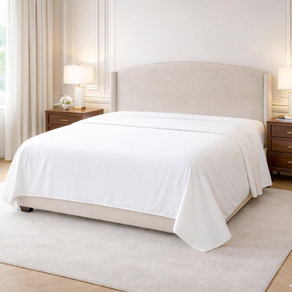 Kotton Culture 100% Egyptian Cotton 1 Pc Flat Sheet - 600 TC, Soft and Crisp, Breathable, Top Sheet Only, Ultra Premium Sateen Weave King Bed Sheets, Cotton Flat Sheet (White)