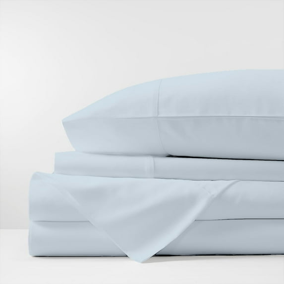 Kotton Culture 1000 TC Bed Sheets 4 Piece 15" Inch Deep Pocket Sheet Set (Light Blue, King)