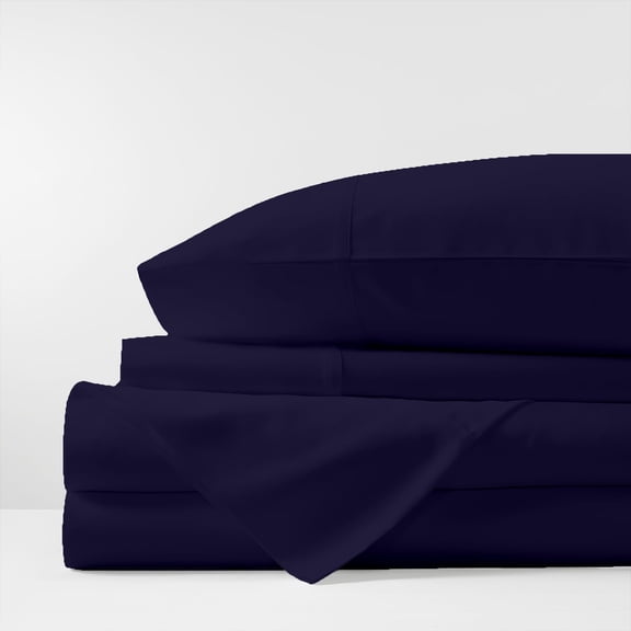 Kotton Culture 1000 TC Bed Sheets 4 Piece 15" Inch Deep Pocket Sheet Set (Navy Blue, California King)