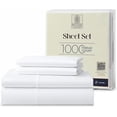 thumbnail image 1 of Kotton Culture 1000 TC Egyptian Cotton Split King Size 16" Deep Bed Sheet Set White Color, 1 of 5