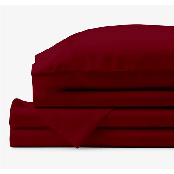Kotton Culture 1000 TC Egyptian Cotton Twin Size Bed Sheet Set | Burgundy