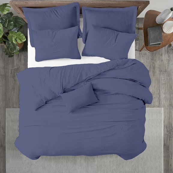 Kotton Culture 1Pc Twin Size Duvet Cover Only 100% Egyptian Cotton Sateen 600 TC Ultra Soft Premium Durable Comforter Cover Zipper Closure & Corner Ties, Mediterranean Blue