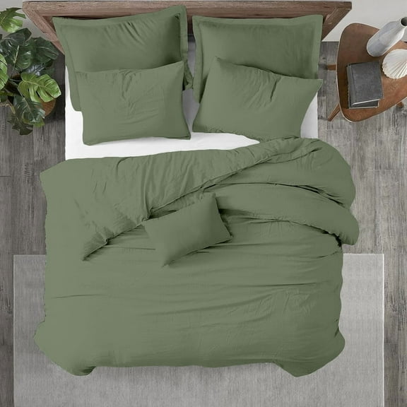Kotton Culture 1Pc Twin Size Duvet Cover Only 100% Egyptian Cotton Sateen 600 TC Ultra Soft Premium Durable Comforter Cover Zipper Closure & Corner Ties, Moss