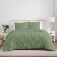 thumbnail image 1 of Kotton Culture 3Pc King Size Pinch Duvet Cover Set 100% Egyptian Cotton 1000 TC Moss, 1 of 4