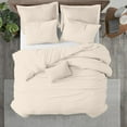 thumbnail image 1 of Kotton Culture 3Pc Queen Size Duvet Cover Set 100% Egyptian Cotton Sateen 600 TC Ultra Soft Premium Durable Comforter Cover Zipper Closure & Corner Ties, Butter, 1 of 4