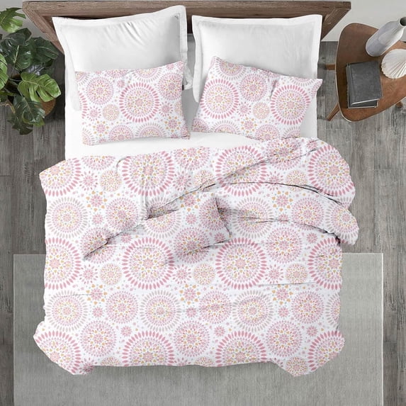Kotton Culture 3Pc Queen Size Duvet Cover Set 100% Egyptian Cotton Sateen 600 TC Ultra Soft Premium Durable Comforter Cover Zipper Closure & Corner Ties, Mandala&nbsp;