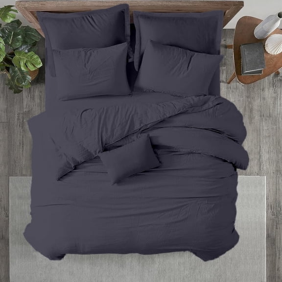 Kotton Culture 3Pc Twin Size Duvet Cover Set 100% Egyptian Cotton Sateen 600 TC Ultra Soft Premium Durable Comforter Cover Zipper Closure & Corner Ties, Dark Gray