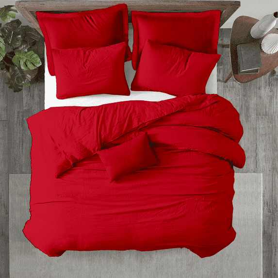 Kotton Culture 600 TC 100% Egyptian Cotton Duvet Cover (Blood Red, Twin/Twin-XL, 3 Piece Set)