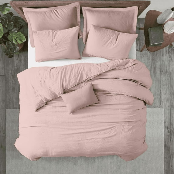 Kotton Culture 600 TC 100% Egyptian Cotton Duvet Cover (Blush, California King, 3 Piece Set)
