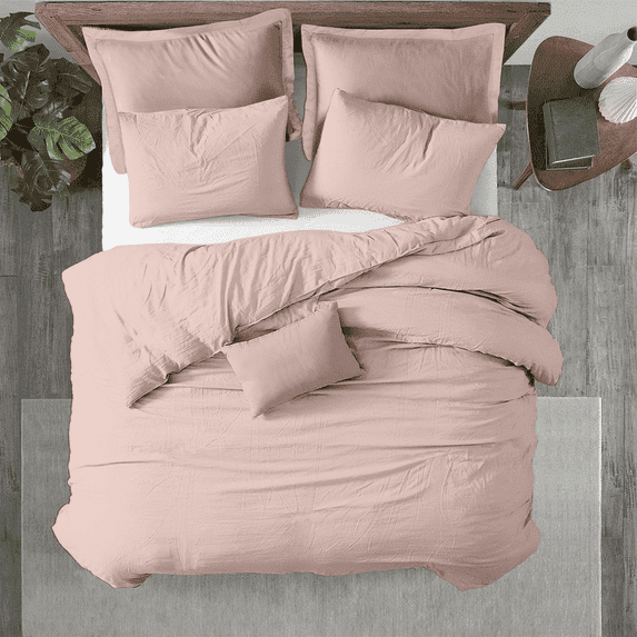 Kotton Culture 600 TC 100% Egyptian Cotton Duvet Cover (Blush, Queen, 1 Piece Duvet Cover Only)