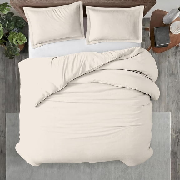 Kotton Culture 600 TC 100% Egyptian Cotton Duvet Cover (Ivory, King, 1 Piece Only)
