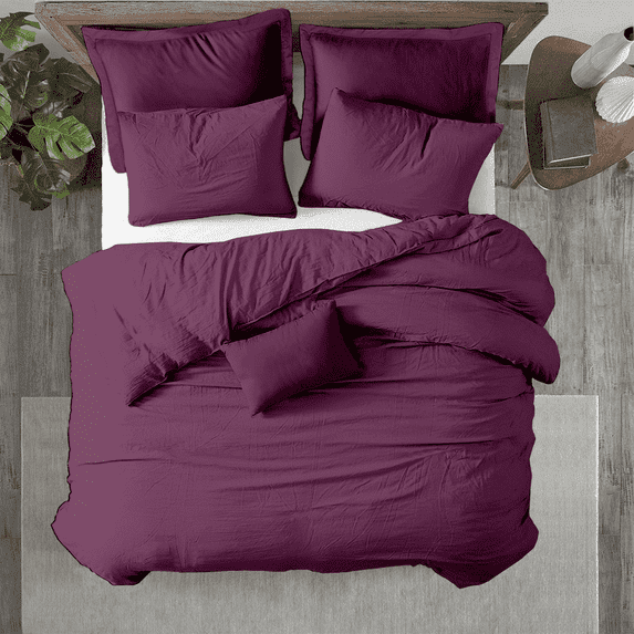 Kotton Culture 600 TC 100% Egyptian Cotton Duvet Cover (Plum, Twin/Twin-XL, 3 Piece Set)