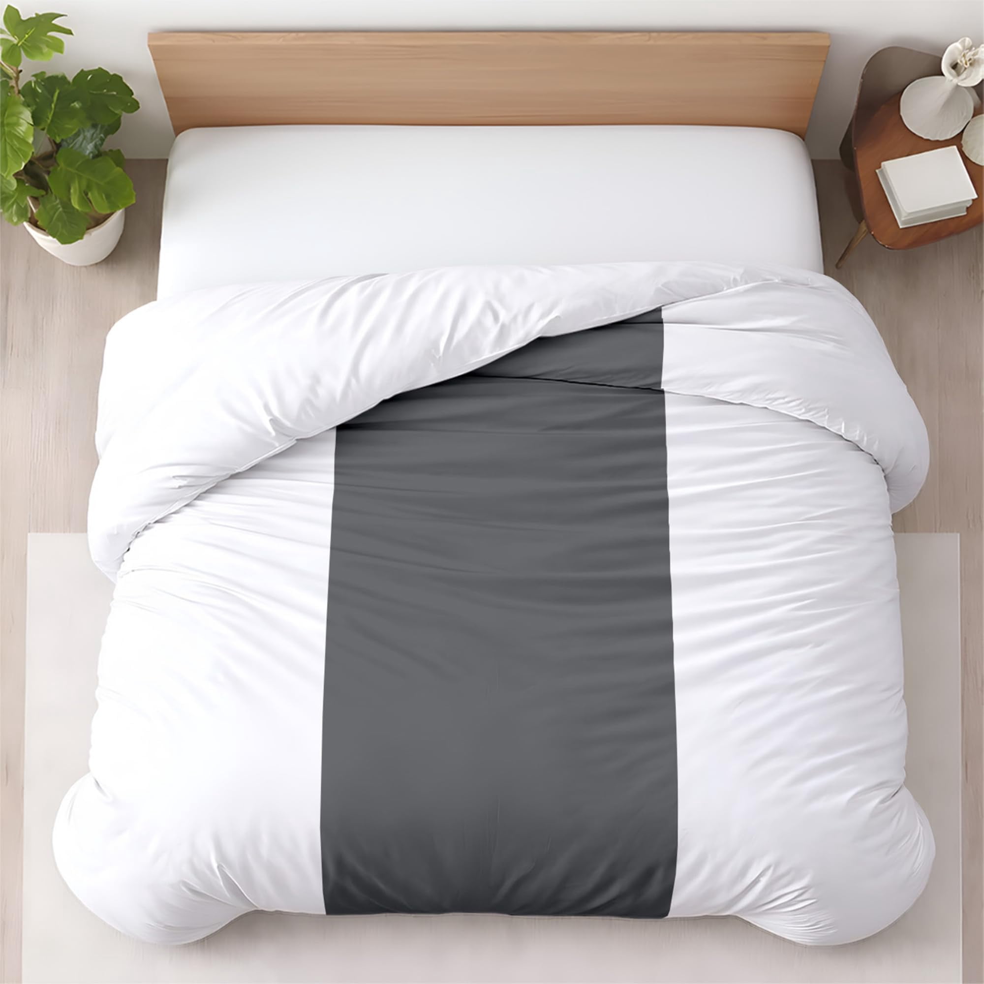 Kotton Culture 1 Pc Queen Size Duvet Cover Only -100% Egyptian Cotton 600 TC Ultra Soft Premium Durable Comforter Cover Zipper Closure & Corner Ties (Speared White, Queen/Full 90" X 90")
