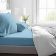 thumbnail image 1 of Kotton Culture 600 TC 4 Pc Sheet Set - 100% Egyptian Cotton 1 Flat sheet 1 Fitted sheet and 2 Pilowcases, 20' Deep Pocket (Sky Blue, Cal King), 1 of 4