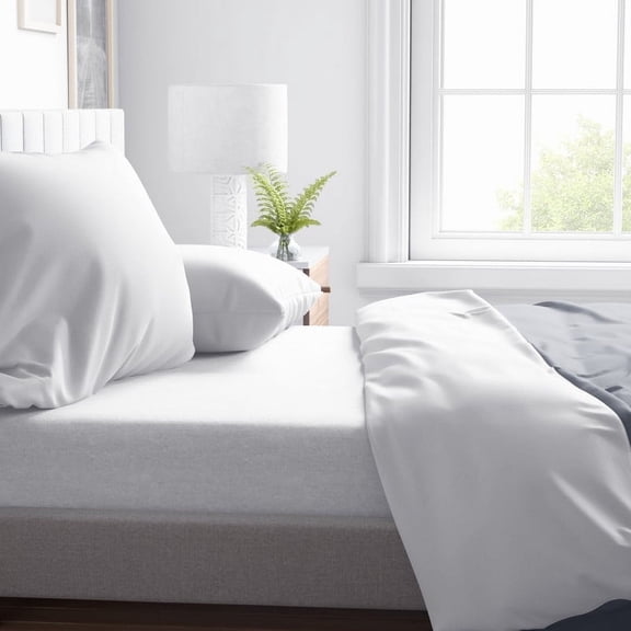 Kotton Culture 600 TC 4 Pc Sheet Set - 100% Egyptian Cotton 1 Flat sheet 1 Fitted sheet and 2 Pilowcases, 16' Deep Pocket (White,Queen)